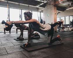 She is very conscious of her figure and does a special workout routine.